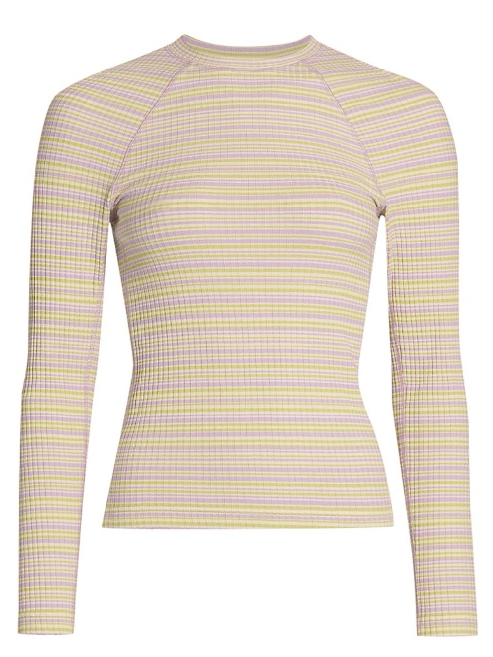 Stine Goya Joy Samara Rib Jersey Top Iris Stripes Long Sleeve Fitted Size S